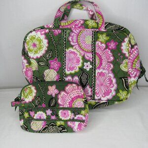 Vera Bradley OLIVIA PINK Cosmetic Toiletry Bag 2 Piece Set